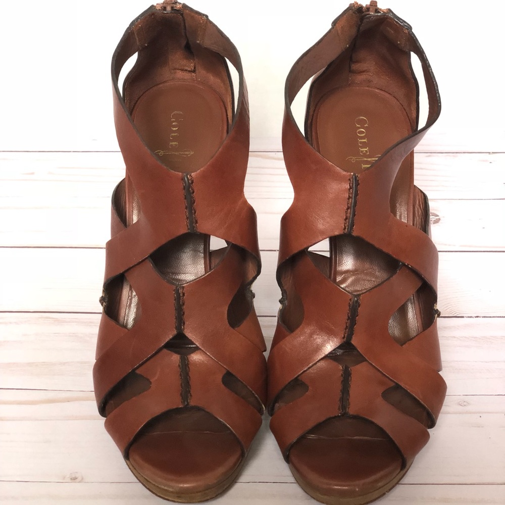 Cole Haan Kimbry brown leather Wedge 8B